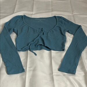 Aeropostale Teal Long Sleeve Crop Top